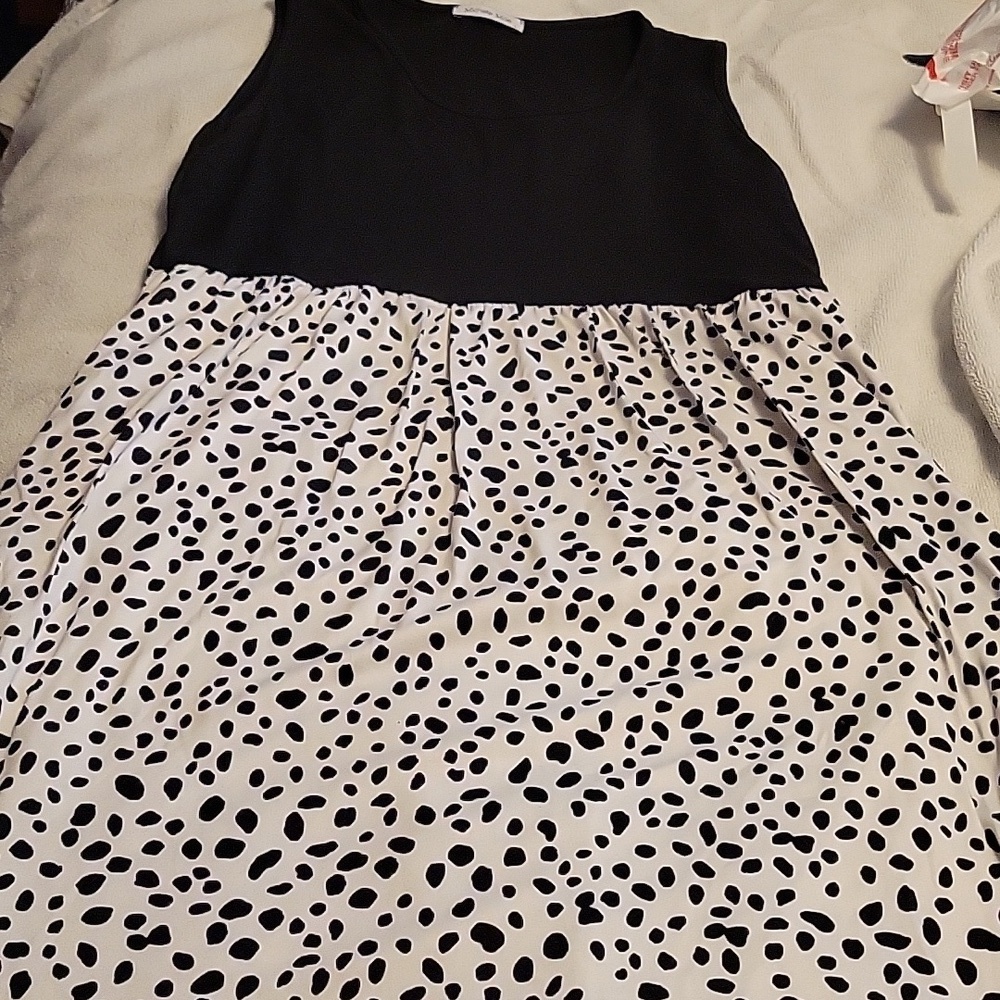 Michelle Mae Black and White Polka Dot Midi Dress